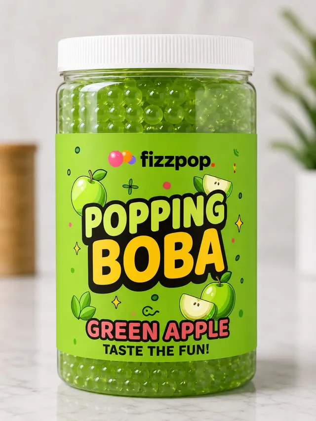 Fizzpop Green Apple popping boba jar