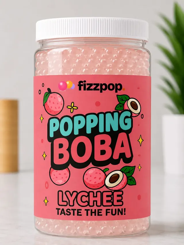 Fizzpop Lychee popping boba jar