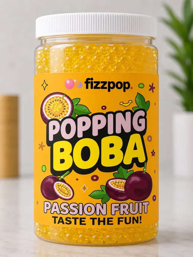 Fizzpop Passion Fruit popping boba jar