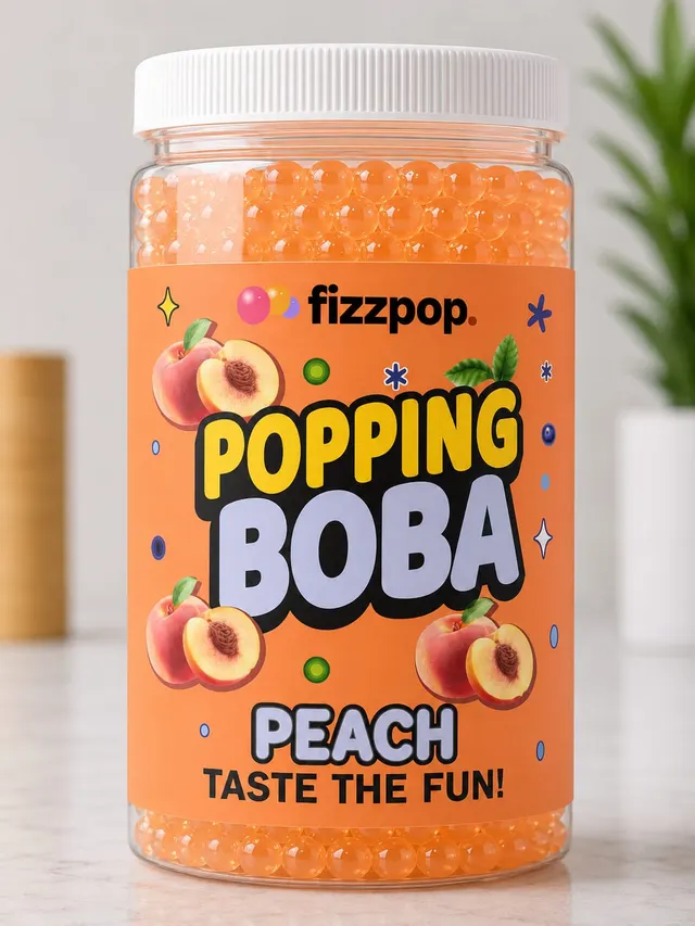 Fizzpop Peach popping boba jar